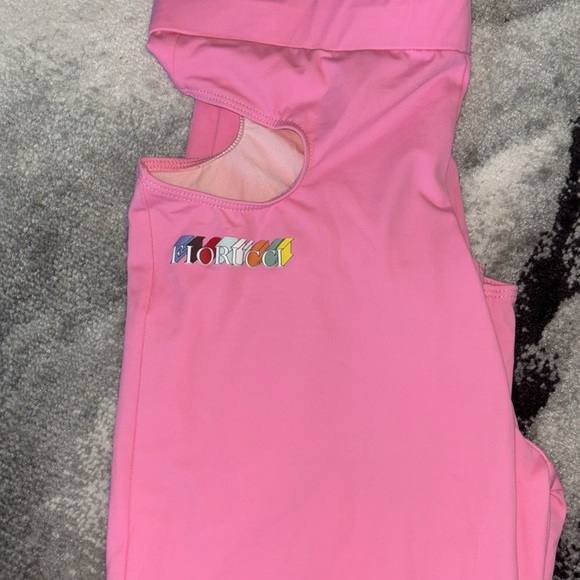 Fiorucci 3-D Pink Logo Leggings Size XL - Picture 3 of 6